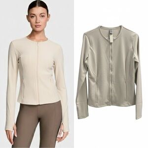 New Victoria's Secret Cream Lux Rib Activewear Jacket